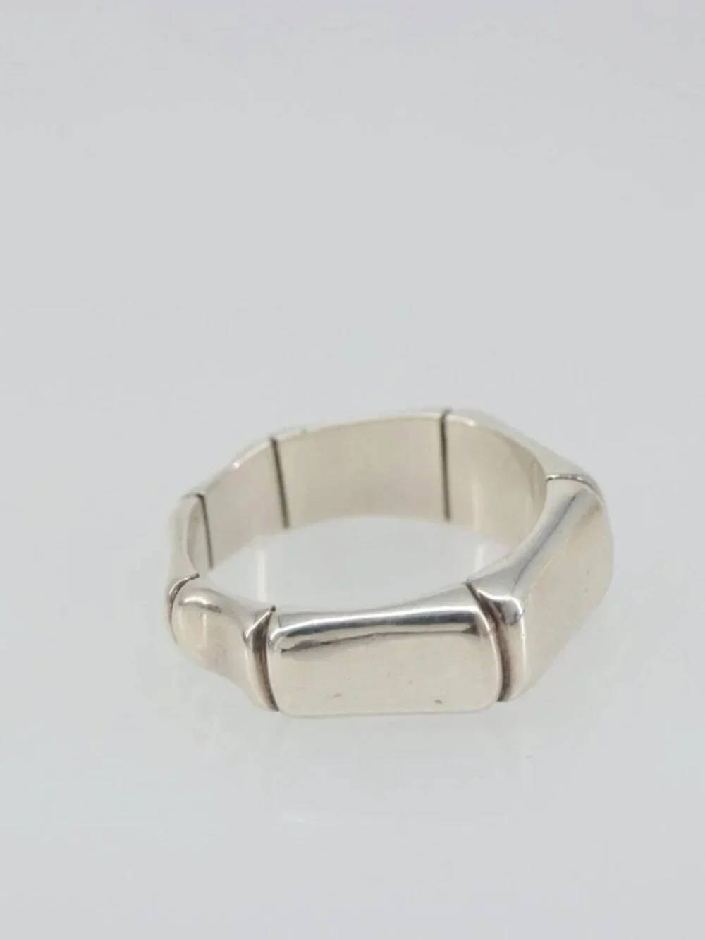 GUCCI Bamboo Ring Ag925 Silver Auth SW2377V